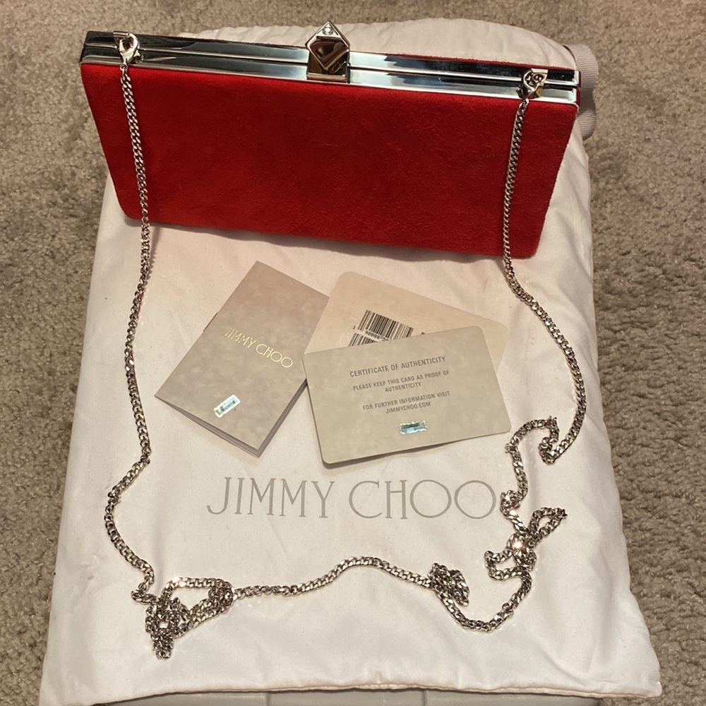 Jimmy Choo Celeste Clutch red